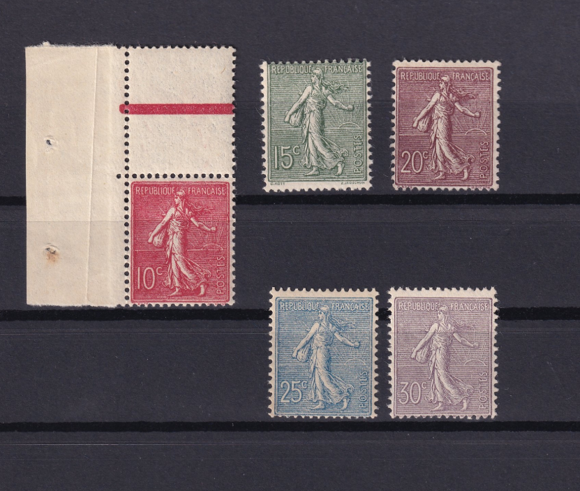 France 1903 - sans charnière et superbe, série complète - Yvert n°129/133