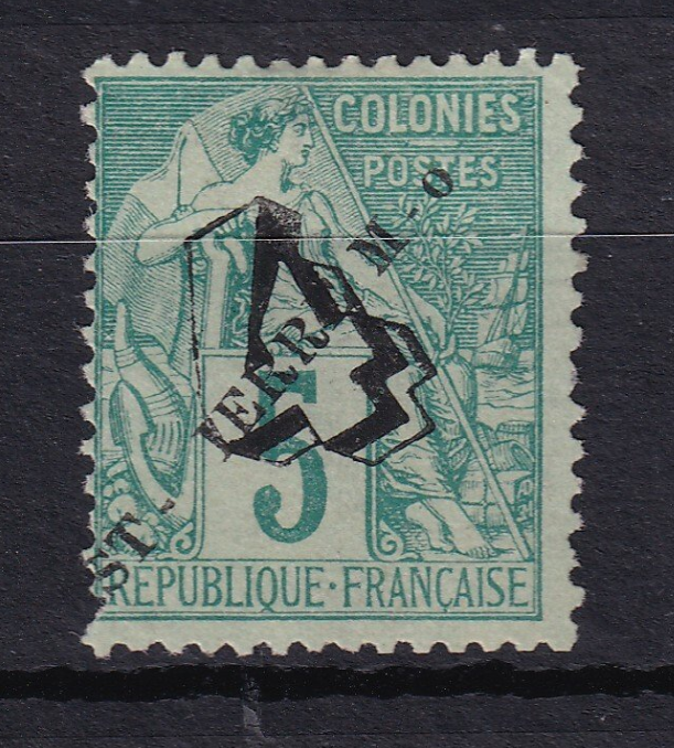 Saint Pierre et Miquelon 1892 - Variété sans P à Pierre et sans n à on - Yvert n°50d