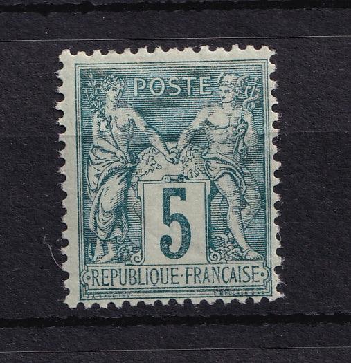 France 1876 - Type II, sage 5c Vert - Yvert n°75