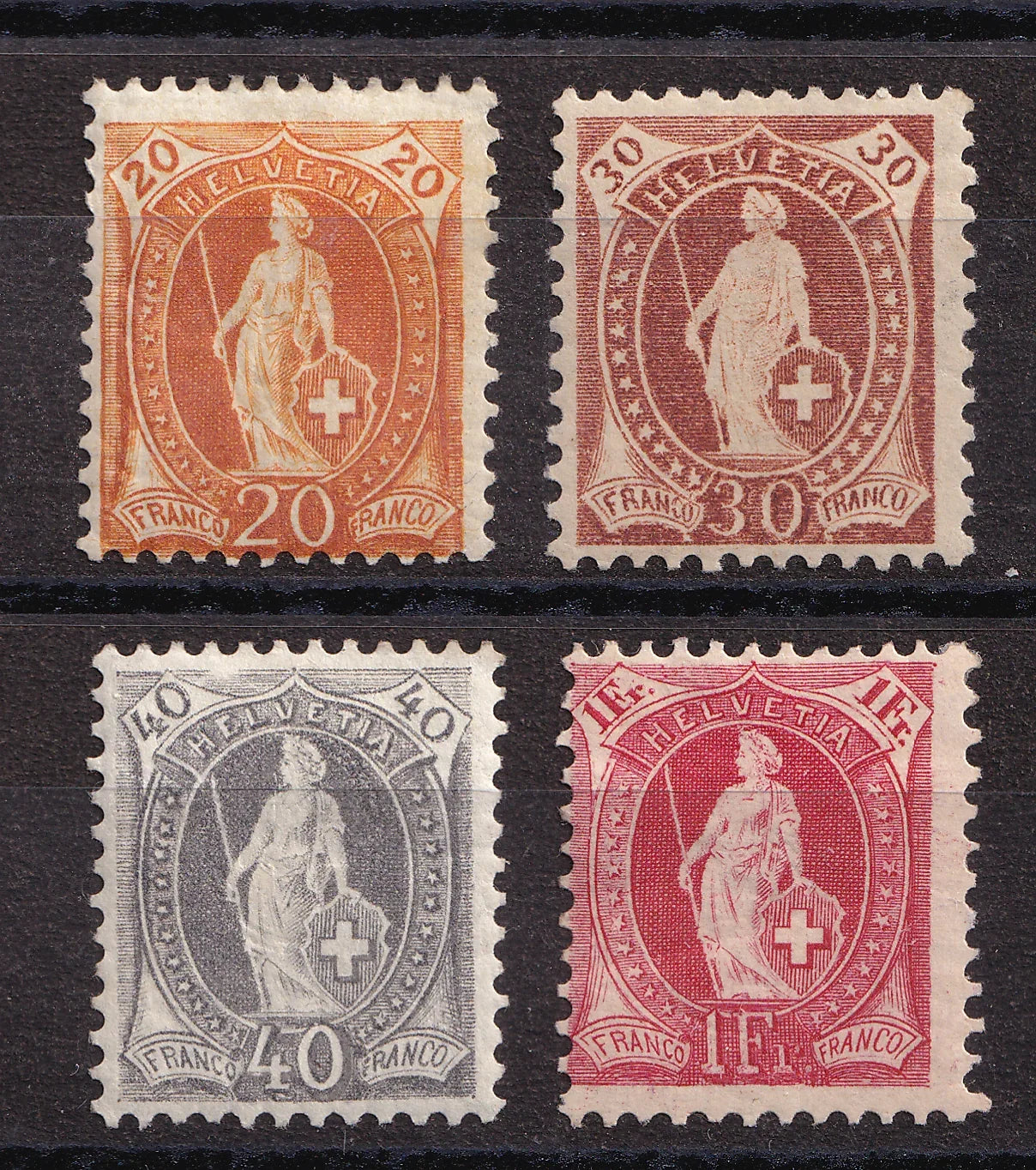 Suisse 1882/1904 - Cote 220€ - Sélection de timbre dont signé - Yvert n°71,74,75 et 79