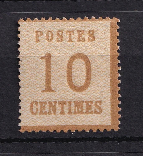 France 1870/1871 - Signé Brun, Alsace Lorraine 10c Bistre Brun - Yvert n°5