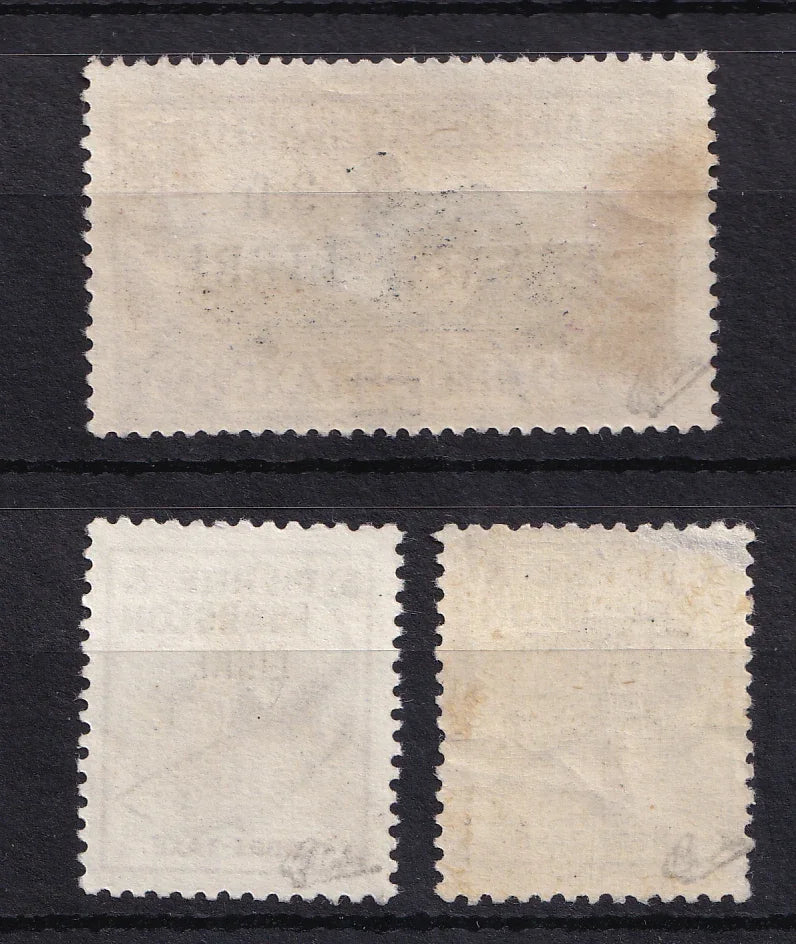 St Pierre et Miquelon 1942 - Signé Calves, France Libre sur taxe dont variété FNFL omis - Yvert n°56a, 58 et 60