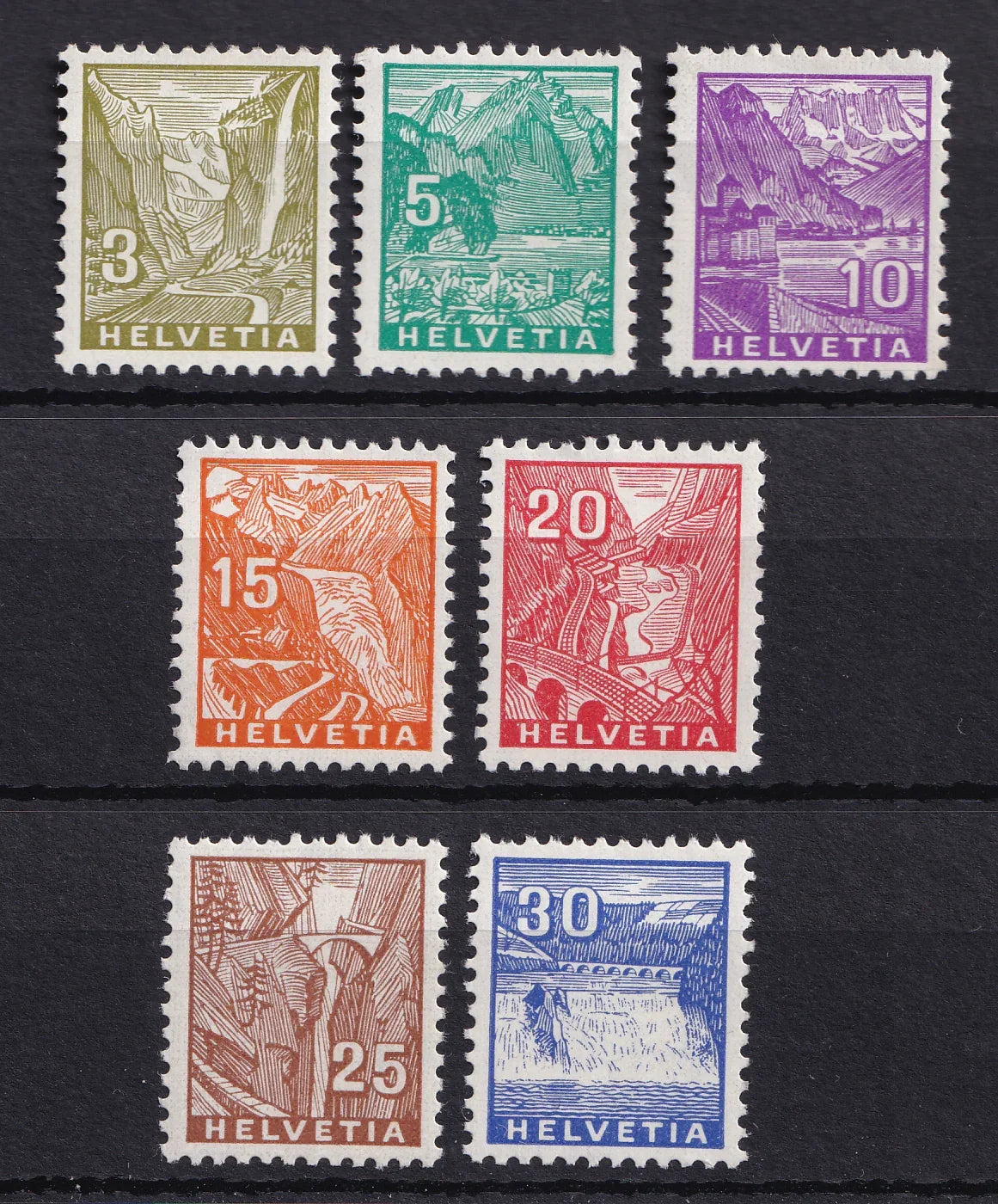 Suisse 1934 - sans charnière, série complète - Yvert n°271/277