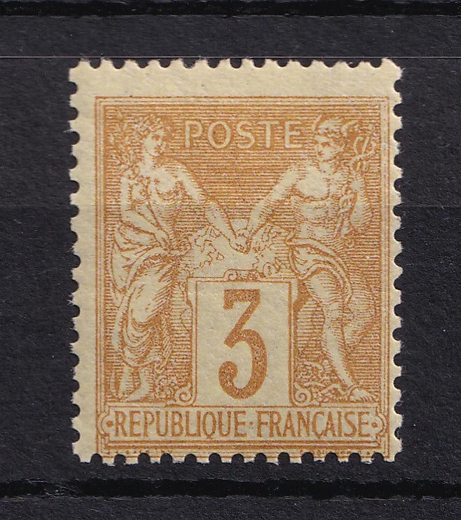 France 1878 - Cote 330€, sage 3c bistre jaune - Yvert n°86