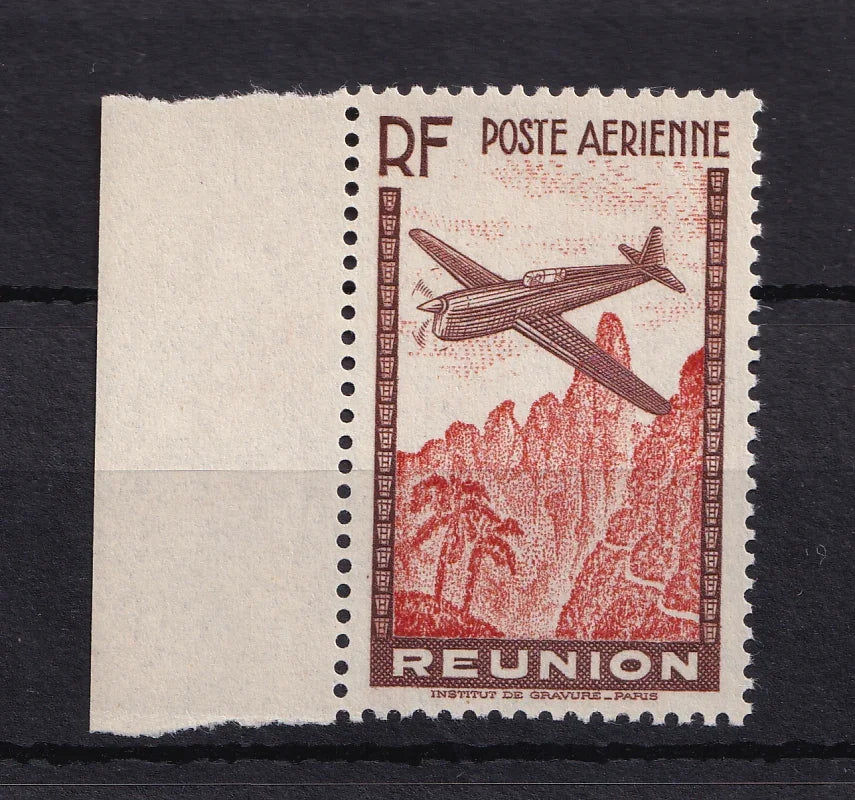 Réunion 1938 - Rare Variété sans la valeur faciale, Signé Calves sans charnière - Yvert PA n°3a