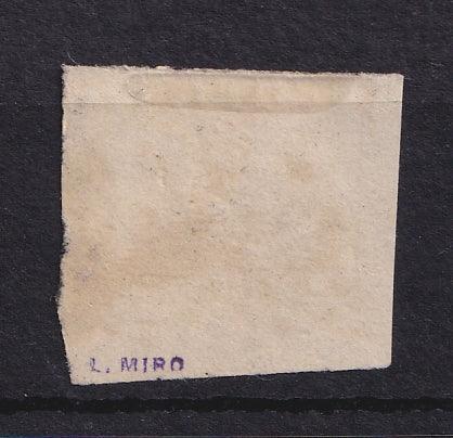 Guadeloupe 1876 - Signé Miro, Rare taxe 25c noir, Cote 1200€ - Yvert n°1