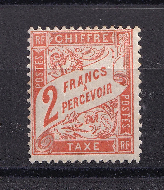 France 1893/1935 - Cote 400€, taxe, 2fr rouge-orange - Yvert taxe n°41