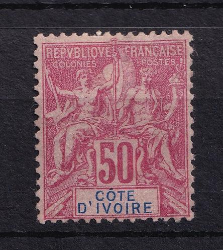 Cote d'Ivoire 1892/1899 - Superbe 50c Rose - Yvert n°11