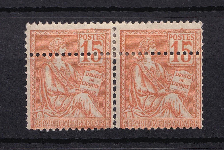France 1900 - Variété piquage double sur paire - Maury n°117l