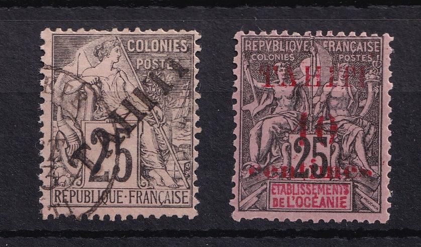 Tahiti 1893/1903 - Sélection de timbres - Yvert n°15 et 31