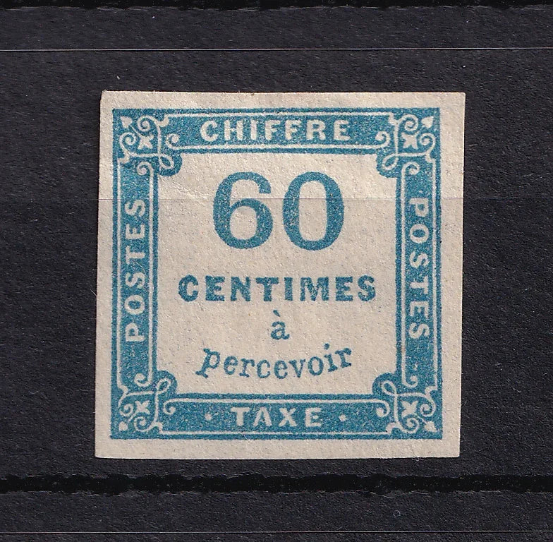 France 1878 - Superbe exemplaire Signé Brun, Taxe 60c bleu - Yvert taxe n°9