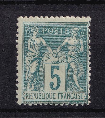 France 1876 - Sans charnière, sage 5cts Type II - Yvert n°75