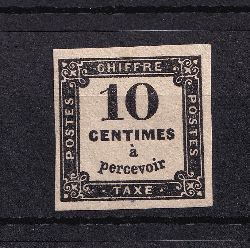 France 1861 - Taxe 10c noir type I - Yvert n°2