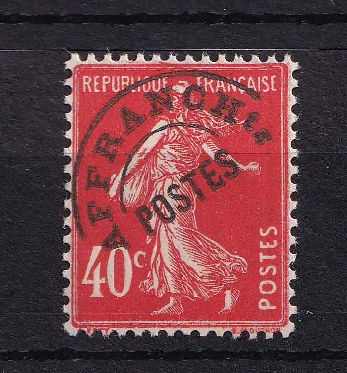 France 1922/1932 - rare variété E avec crochet, sans charnière, préoblitéré 40c - Yvert préo n°64a