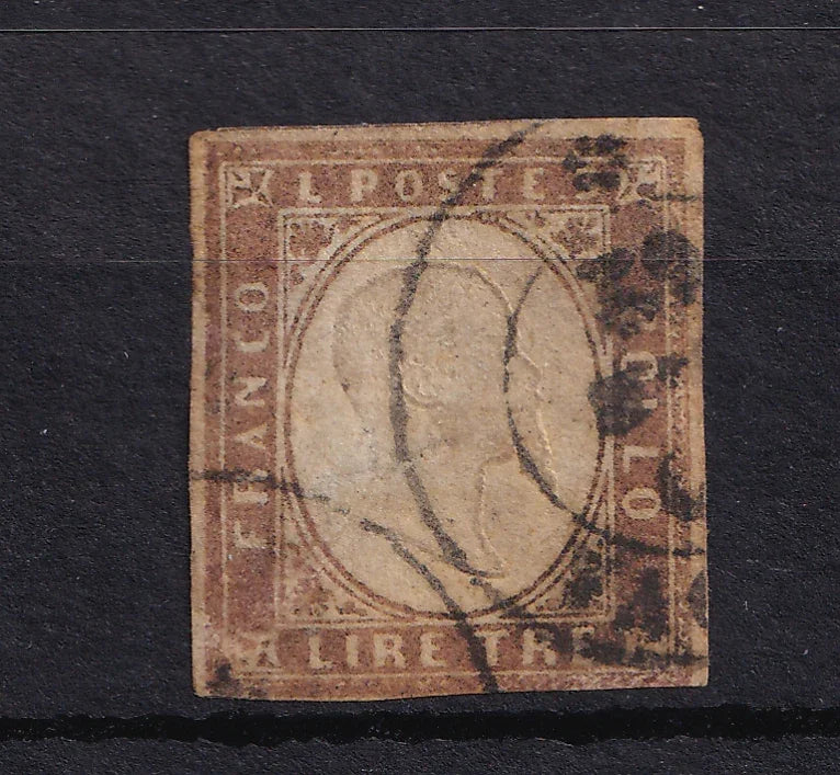 Sardaigne 1855/1863 - Cote 2500€, 3L Bronze - Yvert n°15