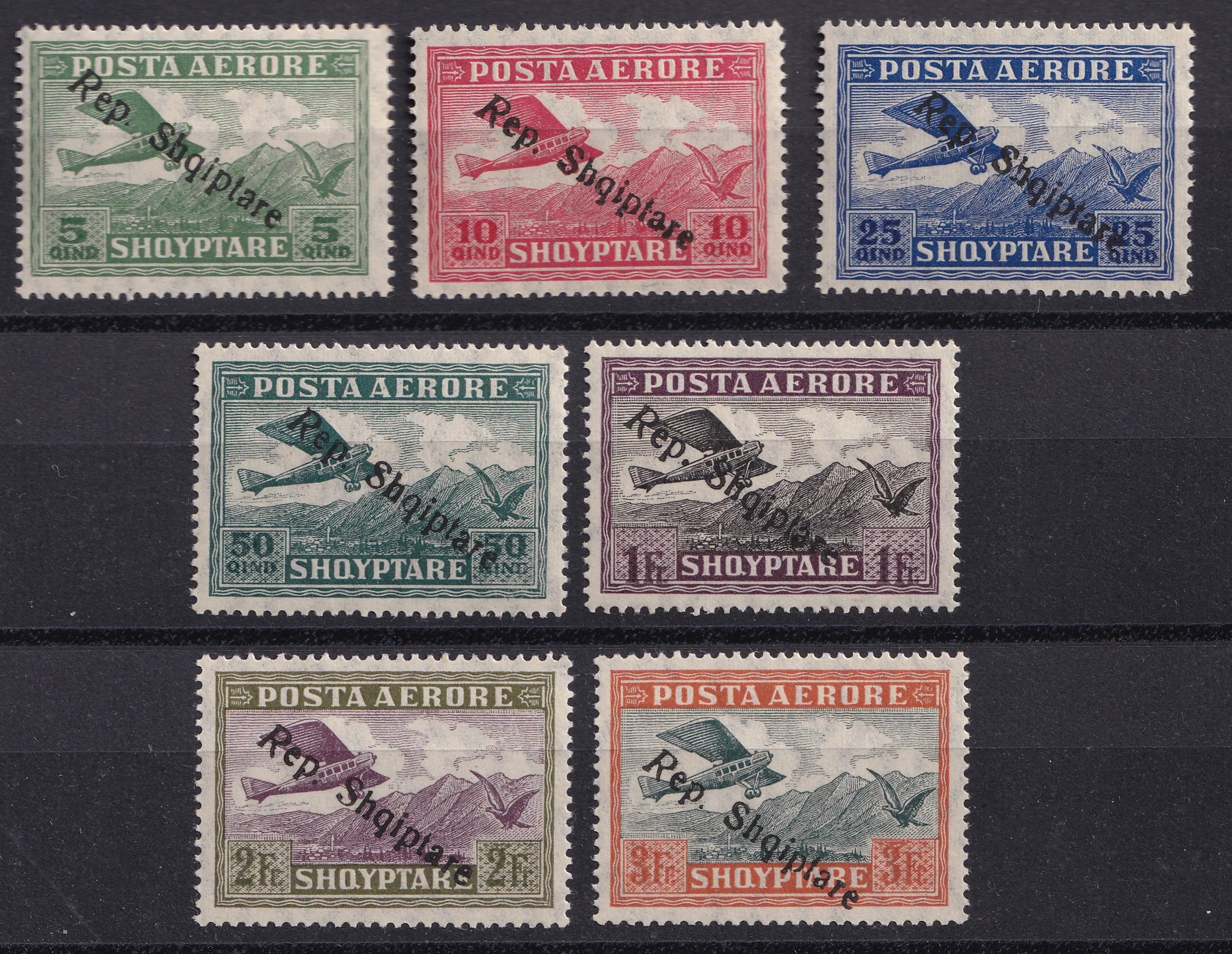 Albanie 1927 - Poste aerienne, Série complète, cote 100€ - Yvert PA n°8/14