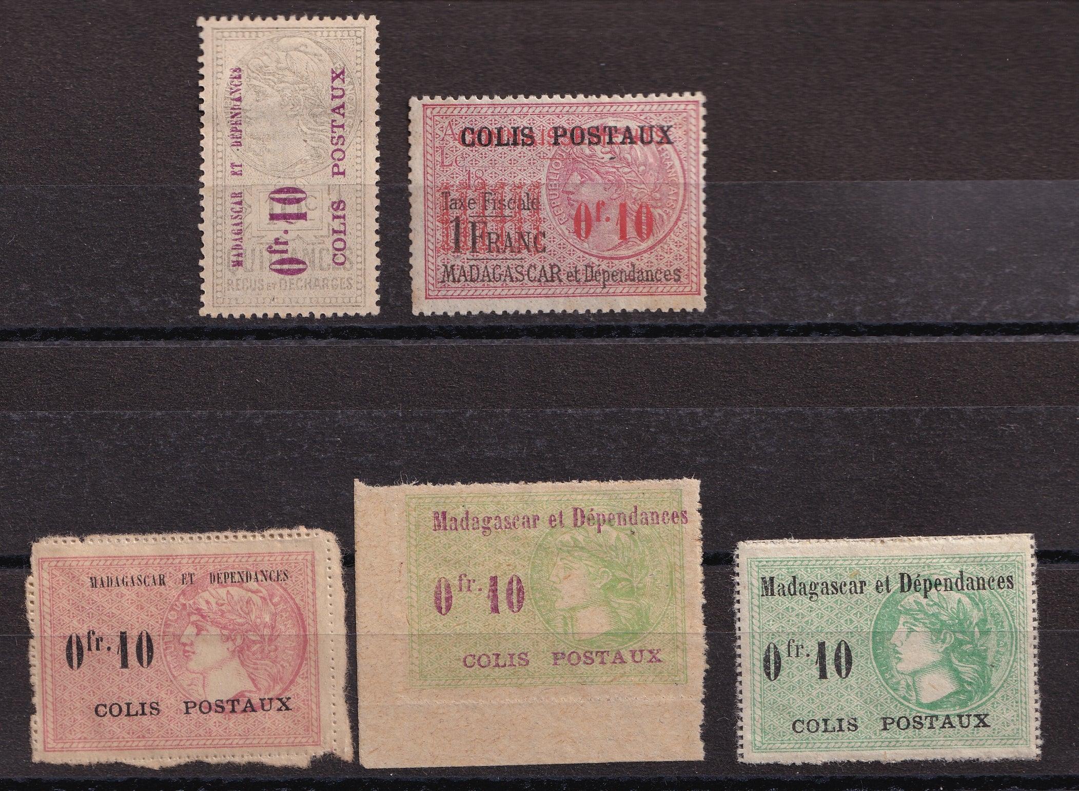 Madagascar 1919/1922 - Colis postaux, collection complète - Yvert n°1/5