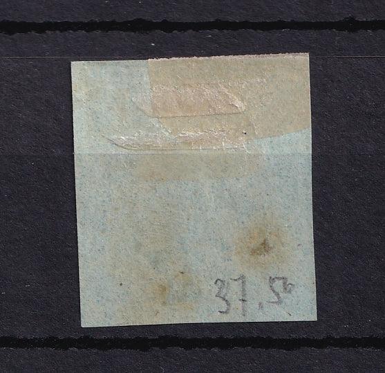 France 1860 - pièce de choix, superbe bord de feuille sur 1c  olive - Yvert n°11
