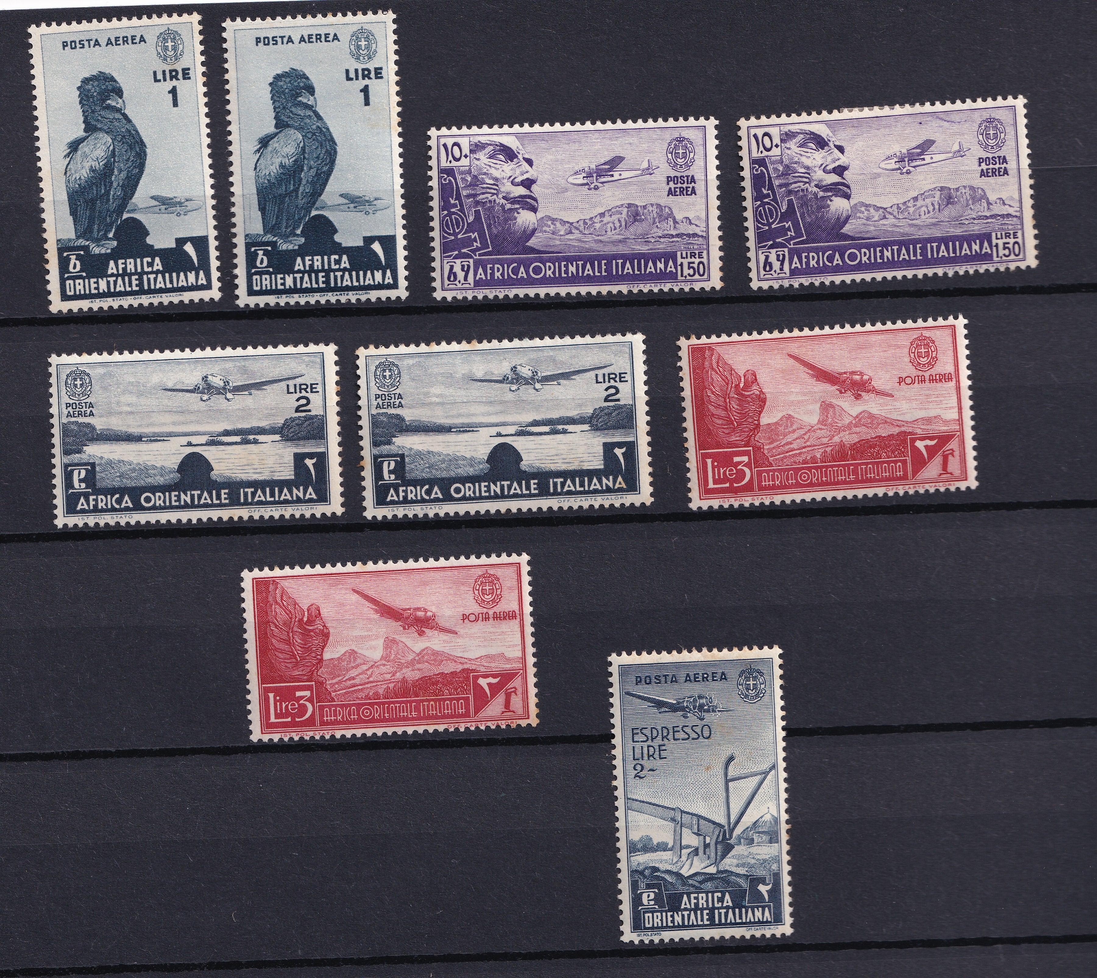 Afrique Oriental Italienne 1938 - Poste aerienne, collection de timbres