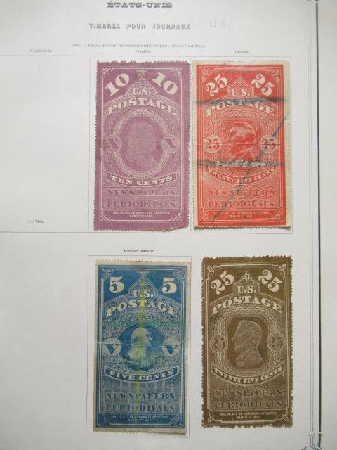 Etats unis d'Amérique- Timbres pour journaux, collection de Fac Simicé