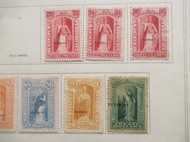Etats unis d'Amérique- Timbres pour journaux, collection de Fac Simicé