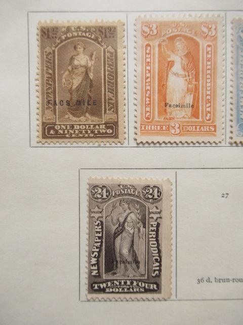 Etats unis d'Amérique- Timbres pour journaux, collection de Fac Simicé