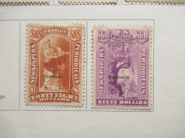 Etats unis d'Amérique- Timbres pour journaux, collection de Fac Simicé