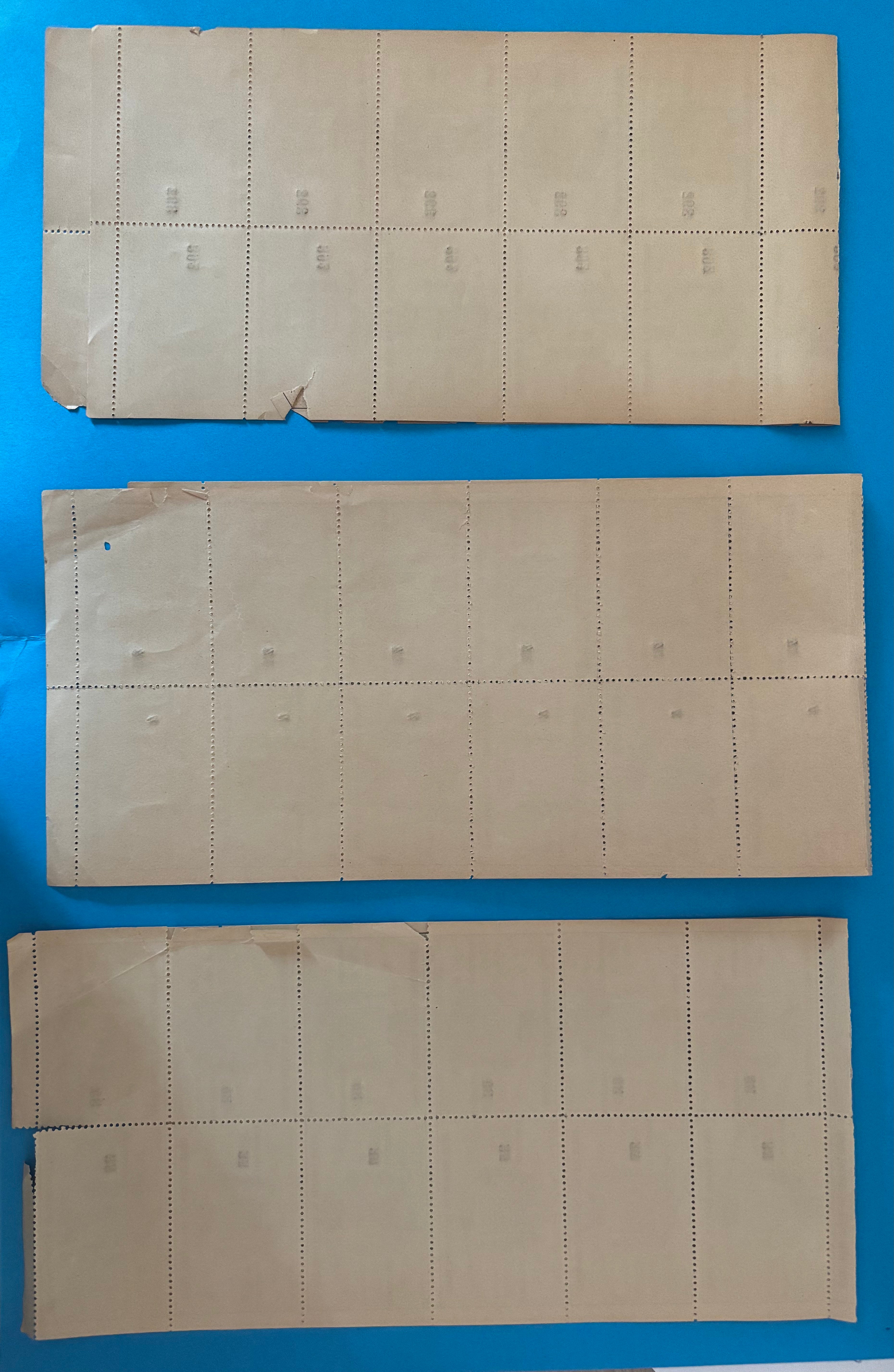 France - rare feuille complète de colis postaux de Paris pour Paris