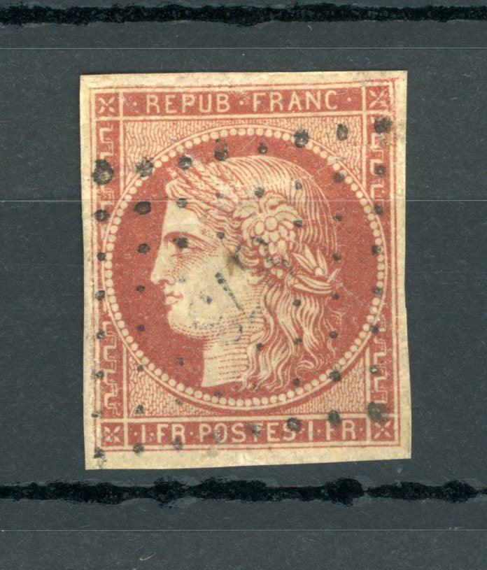 FRANCE - Type CERES 1849 - Un Franc Vermillon n°7 - Porte au... - PHILATELIE, NUMISMATIQUE