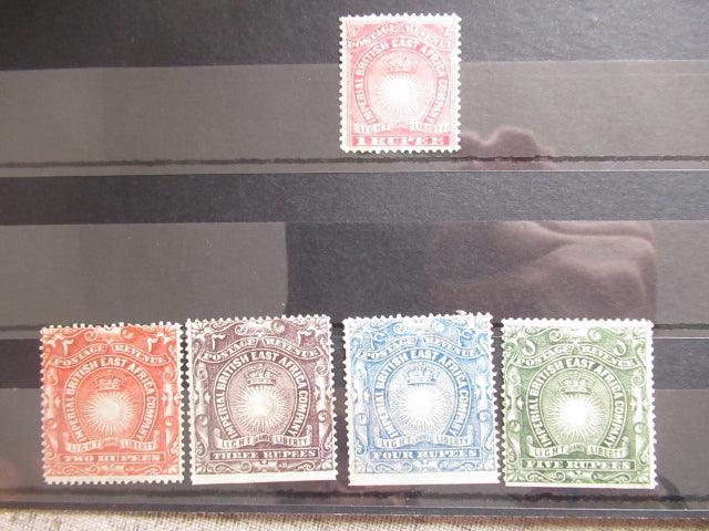 Afrique orientale Britannique 1890/1894 - Sélection de timbres dont bord de feuille - Yvert n°15 et 17/20 - Timbres-Et-Passion