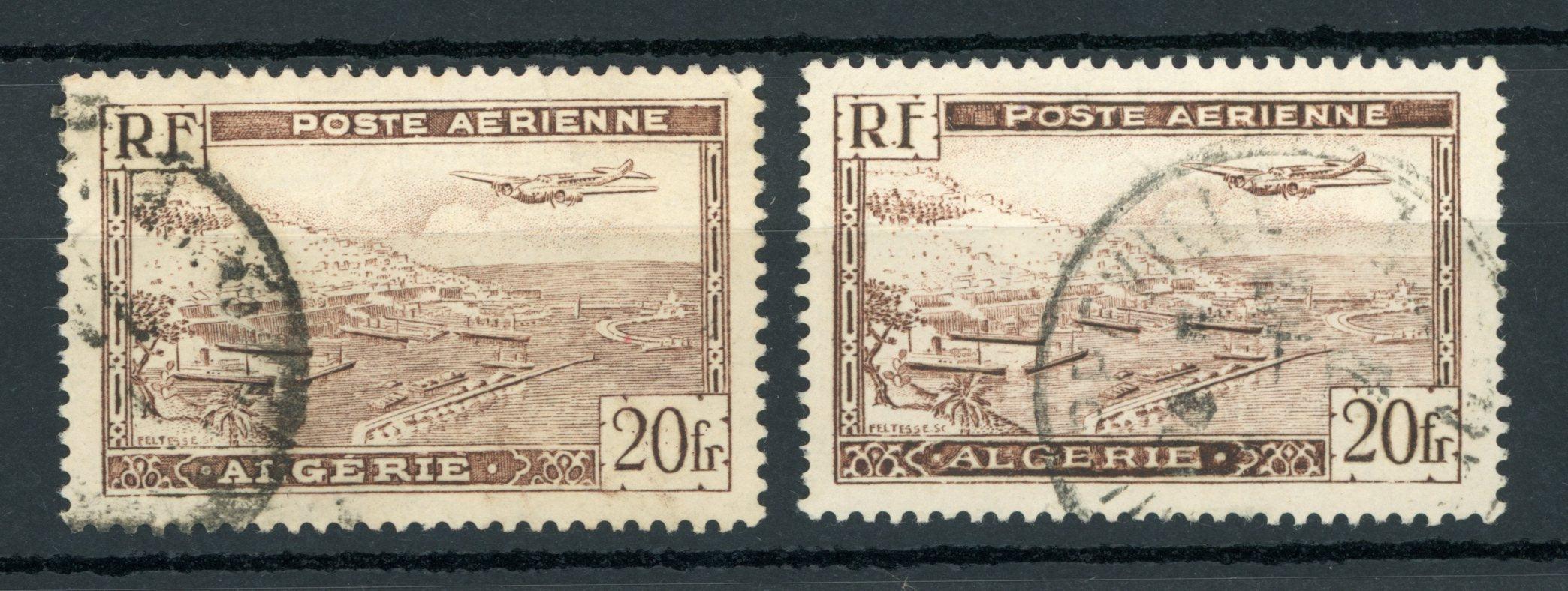 Algérie 1946/1947 - Poste aérienne type I et II - Yvert PA n°4 et 4A - Timbres-Et-Passion