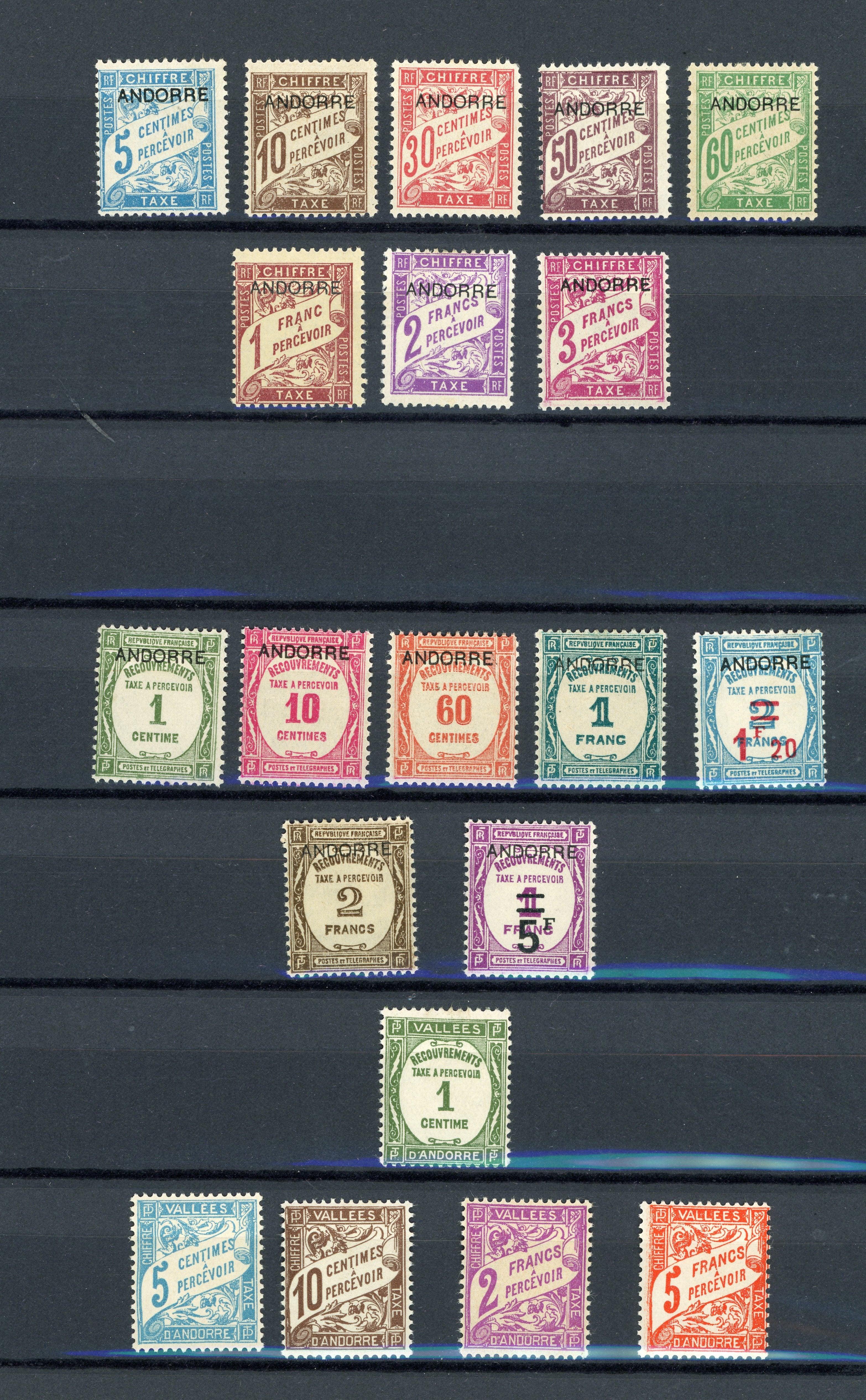 Andorre 1931-1960 - Taxe, collection complète - Timbres-Et-Passion