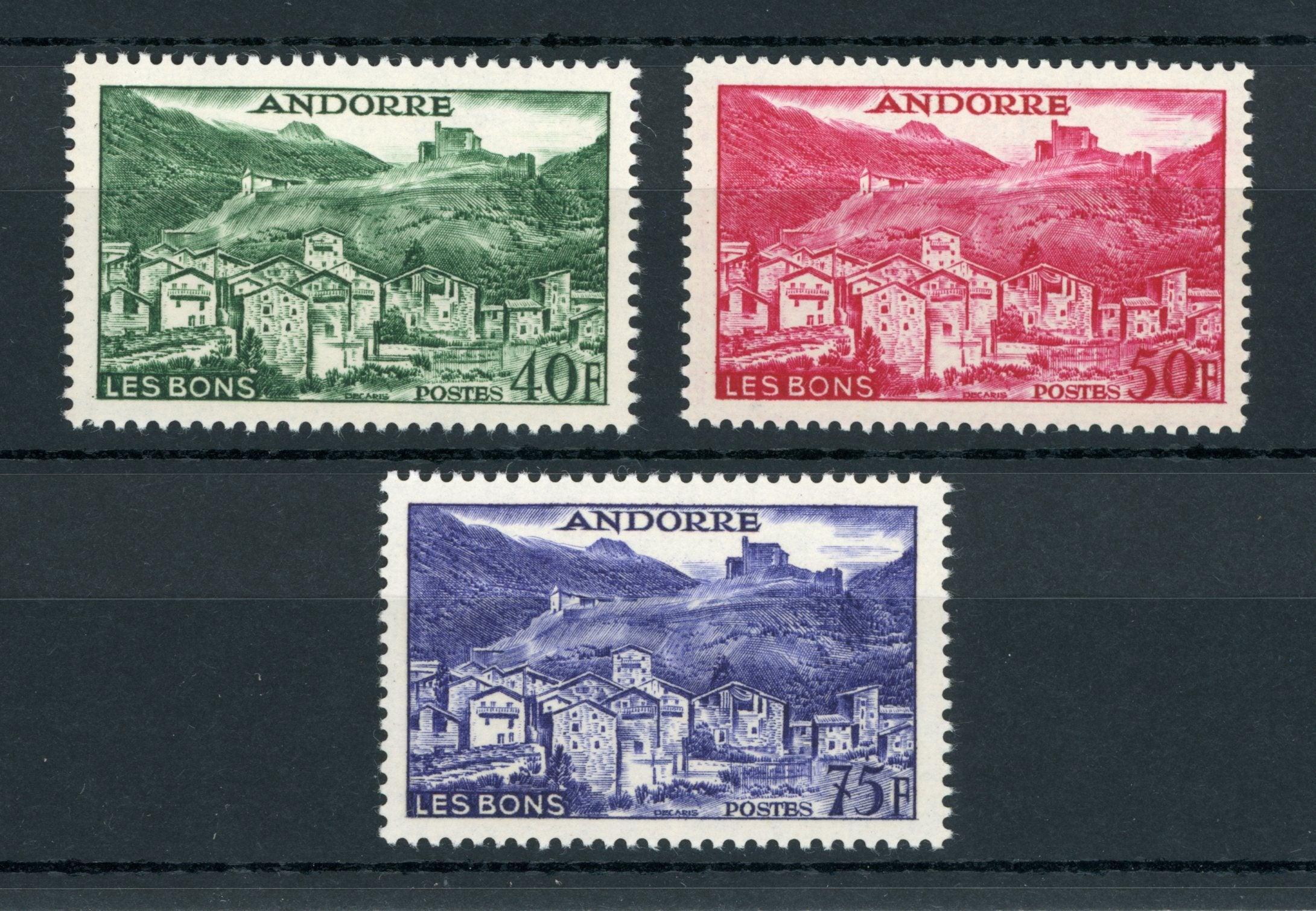 Andorre 1955/1958 - Sélection de timbres - Yvert n°151/152 et 153 - Timbres-Et-Passion