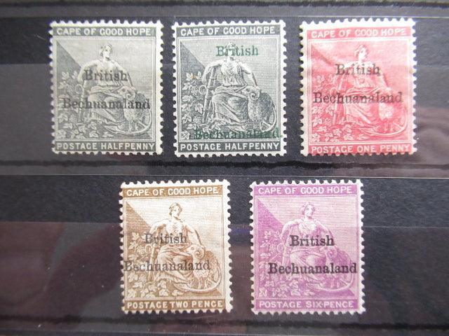 Bechuanaland 1886/1889 - Timbres surchargés - Yvert n°1/5 - Timbres-Et-Passion