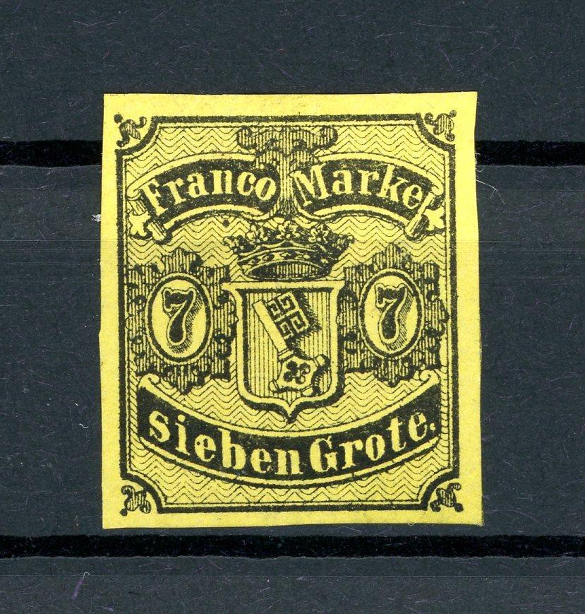 Brême 1855/1861 - 7g noir sur jaune - Yvert n°3 - Timbres-Et-Passion