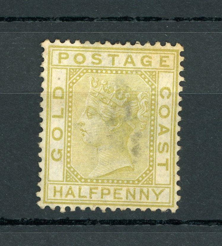 Côte de l'or 1884/1891 - Filigrane cc, 1/2 p jaune-olive - Yvert n°4 - Timbres-Et-Passion