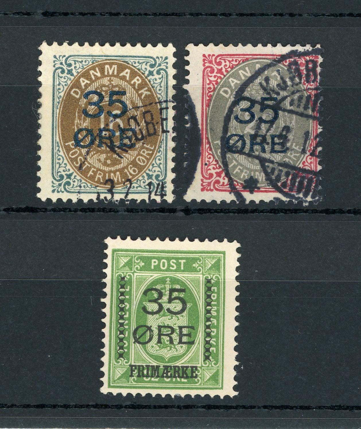 Danemark 1912 - Série complète - Yvert n°62/64 - Timbres-Et-Passion