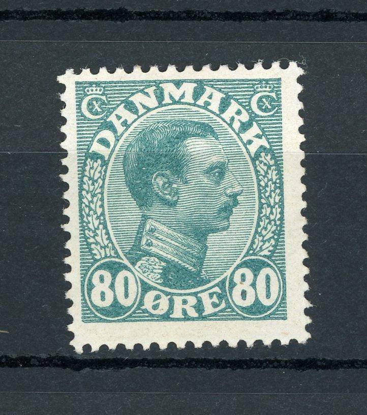 Danemark 1913/1919 - 80 ore vert-bleu - Yvert n°81 - Timbres-Et-Passion