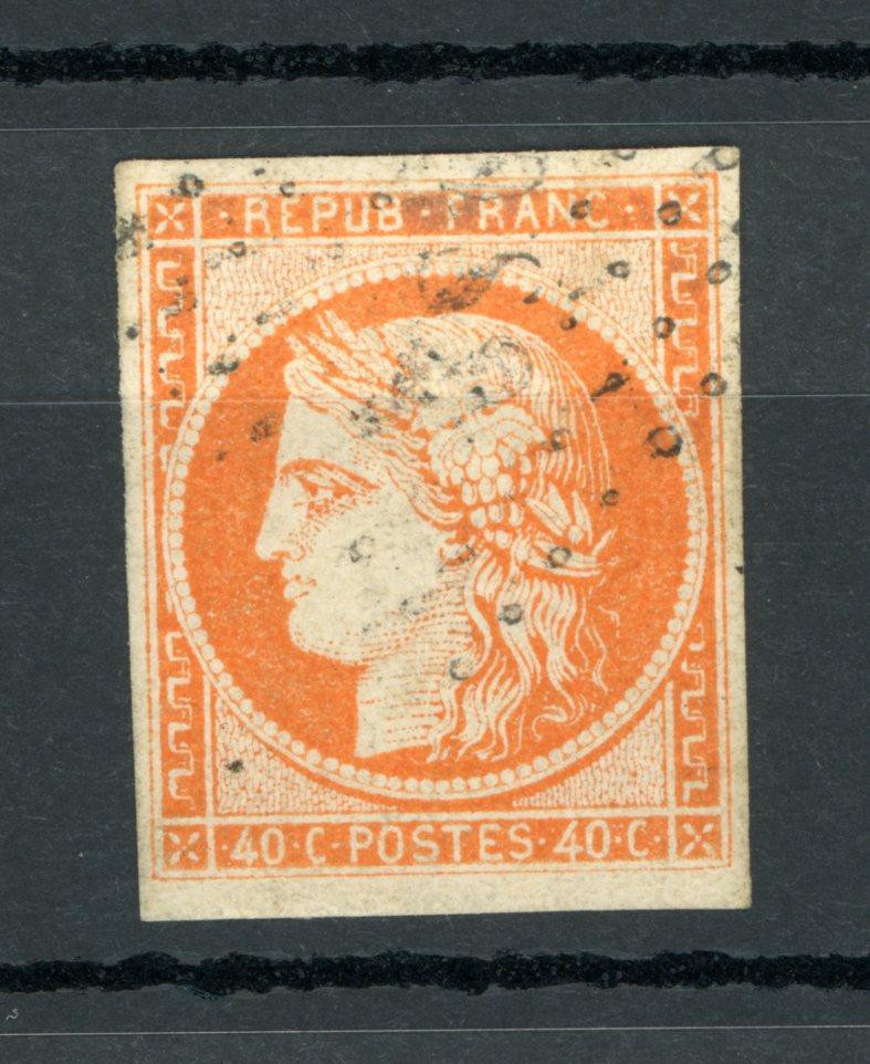 France 1850 - Signé Calves, Cérès 50cts orange - Yvert n°5 - Timbres-Et-Passion