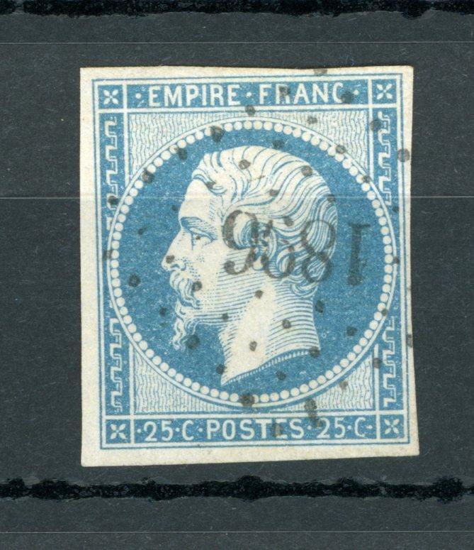 France 1853 - 1er choix Napoléon 25cts bleu - Yvert n°15 - Timbres-Et-Passion