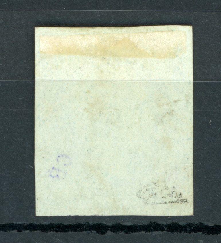 France 1860 - Signé Calves, bleu sur vert, napoléon 20c bleu Type II - Yvert n°14 ba - Timbres-Et-Passion