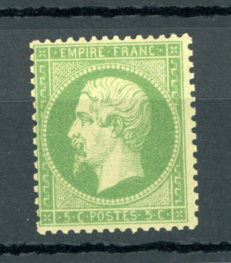 France 1862 - Signé Calves, Napoléon 5cts vert foncé - Yvert n°20a - Timbres-Et-Passion