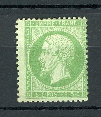 France 1862 - Signé Calves, Napoléon 5cts vert - Yvert n°20 - Timbres-Et-Passion