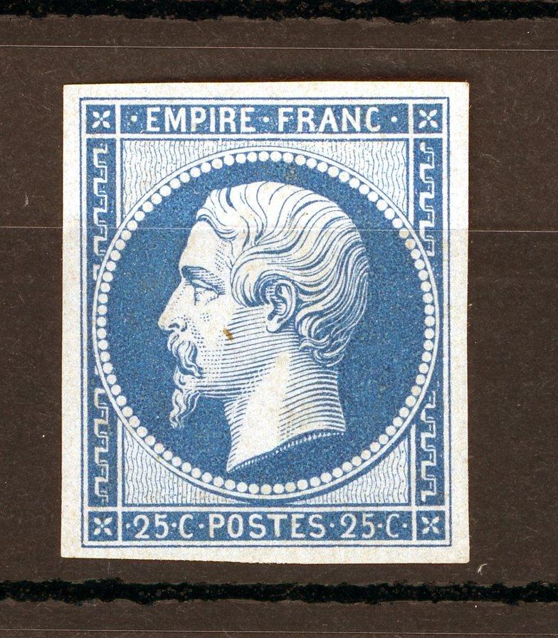 France 1862 - Signé Jacquard / Calves , Superbe réimpression du Napoléon 25c Bleu - Yvert n°10c - Timbres-Et-Passion