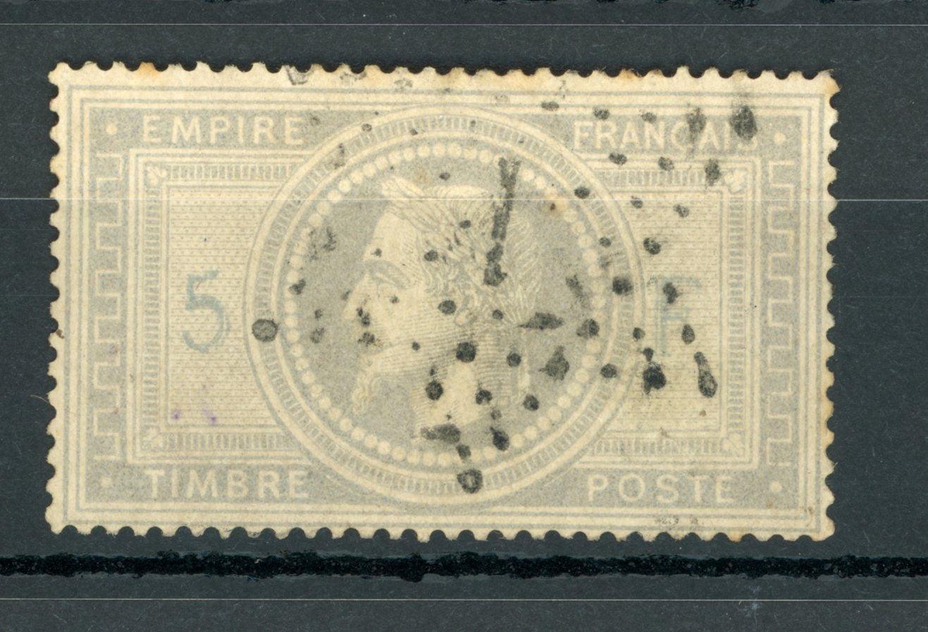 France 1869 - Superbe Napoléon 5fr violet et gris - Yvert n°33 - Timbres-Et-Passion