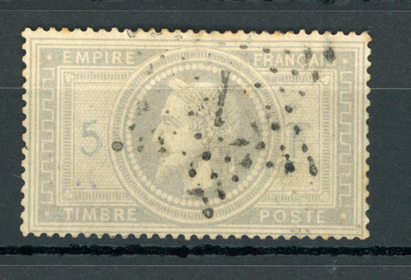 France 1869 - Superbe Napoléon 5fr violet et gris - Yvert n°33 - Timbres-Et-Passion
