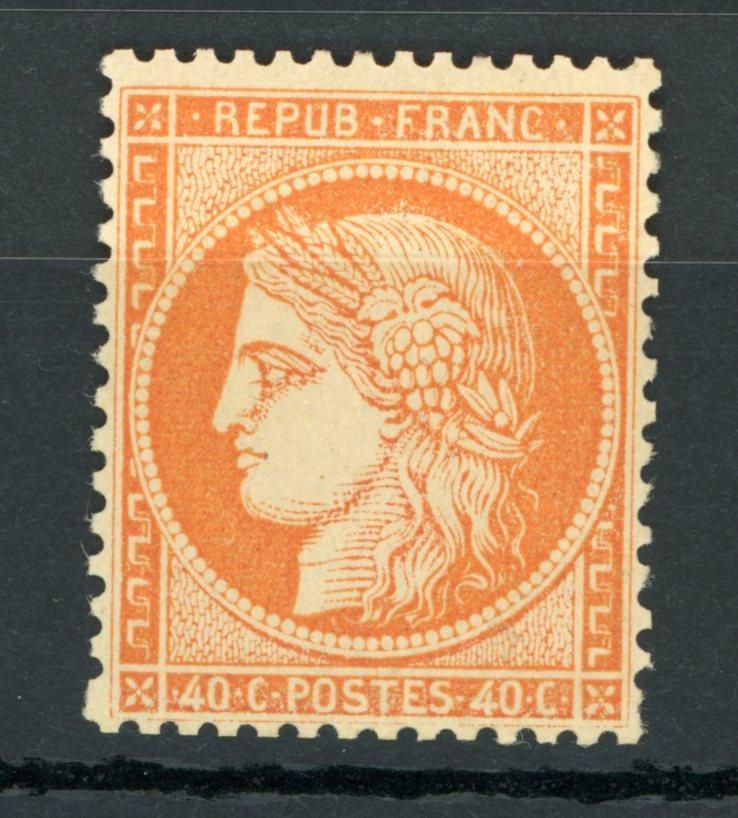 France 1870 - Signé Calves, super cérès 40c orange - Yvert n°38 - Timbres-Et-Passion