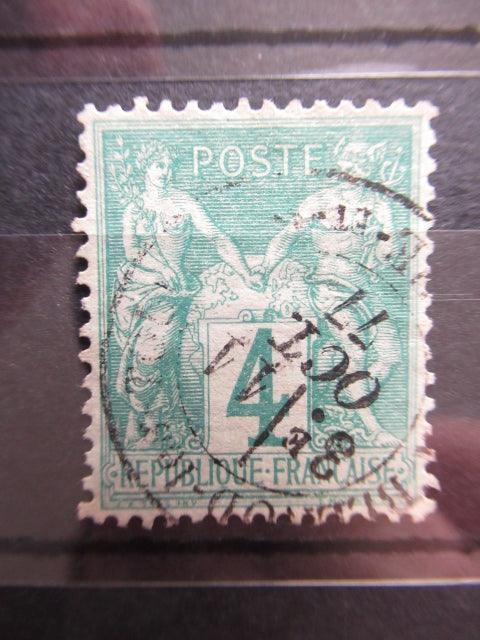 France 1876 - Sage type I, 4cts vert - Yvert n°63 - Timbres-Et-Passion