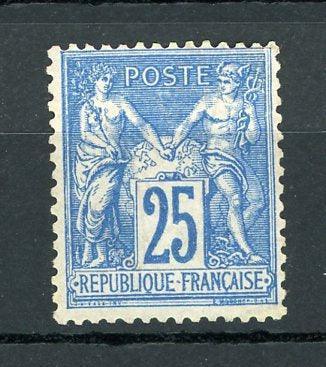 France 1876 - Signé Brun, Sage type II, 25cts outremer - Yvert n°78 - Timbres-Et-Passion