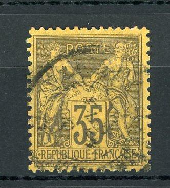 France 1878 -1er choix, Sage 35cts violet-noir sur orange - Yvert n°93a - Timbres-Et-Passion